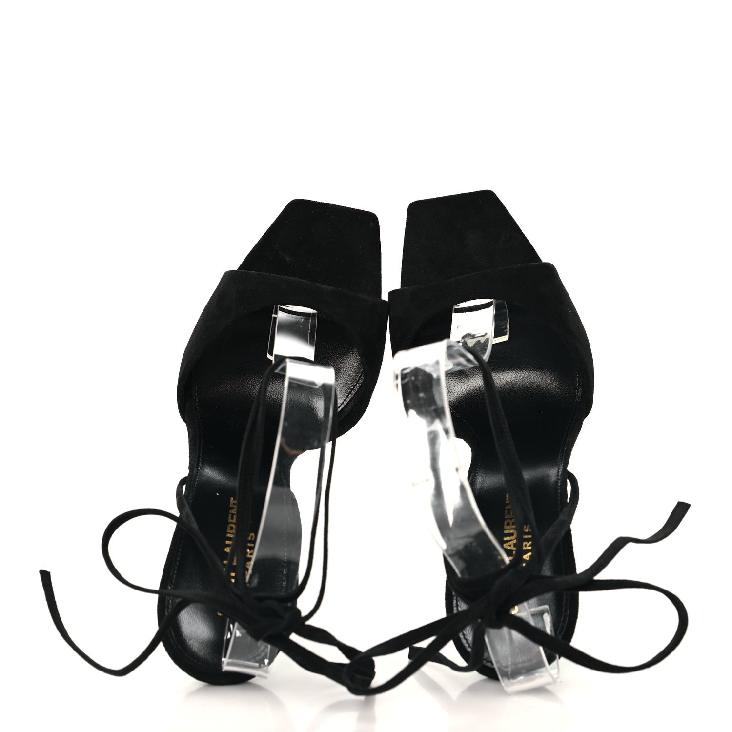 Saint Laurent Suede Paz 105 Ankle Strap Sandals 38.5 Hope Green 2 of 9