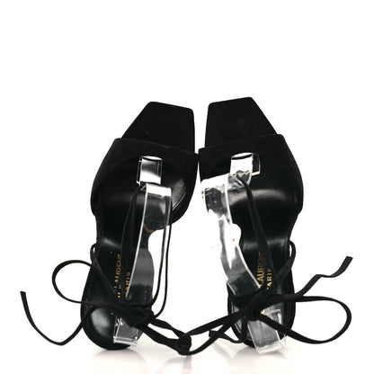 Saint Laurent Suede Paz 105 Ankle Strap Sandals 38.5 Hope Green 2 of 9