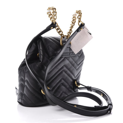 Gucci Calfskin Matelasse GG Marmont Flap Backpack Black 2 of 9