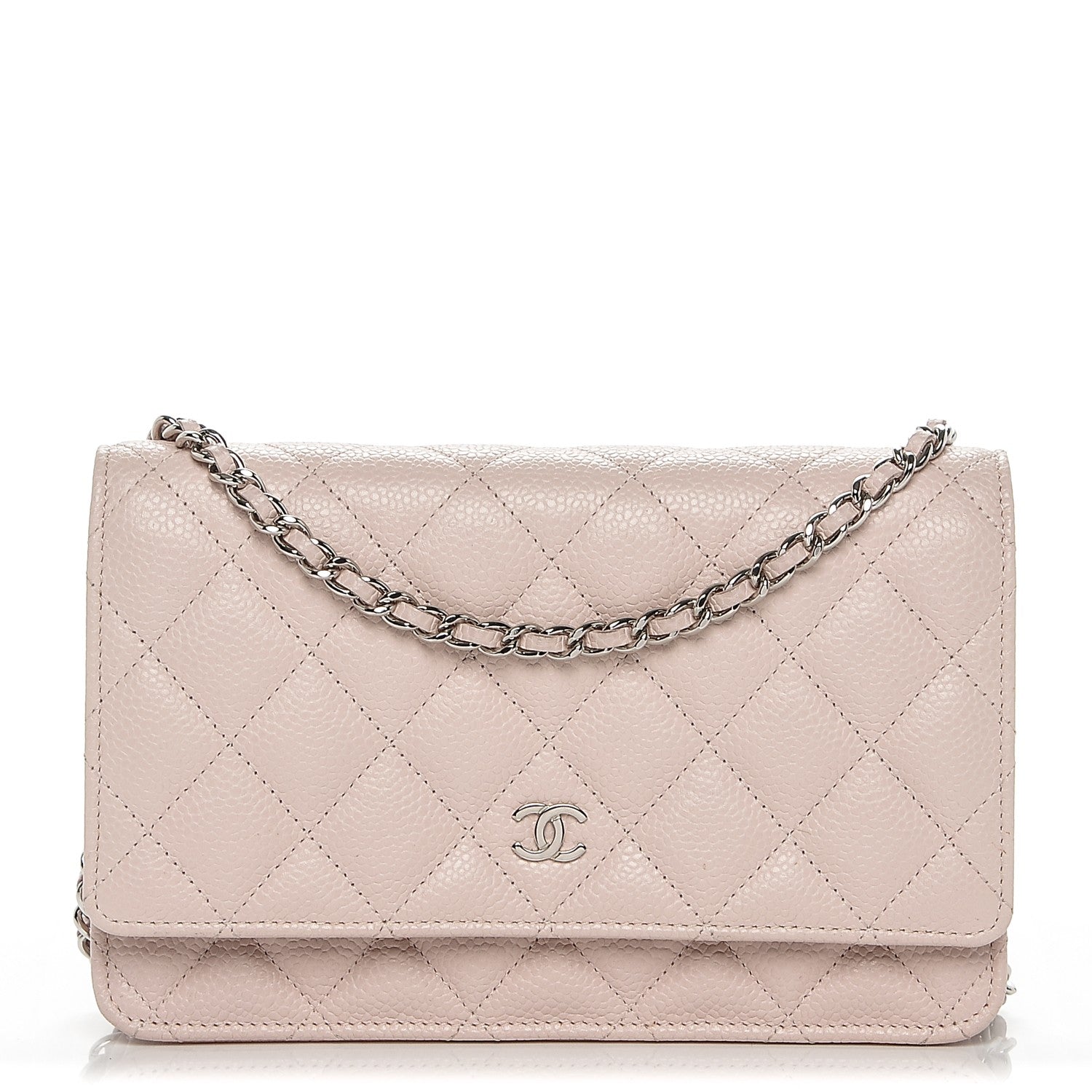 Chanel Pearly Caviar Quilted Wallet On Chain WOC Pink 1 of 8