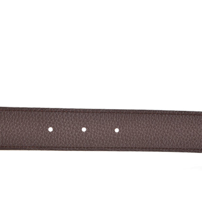Hermes Tadelakt Togo 32mm H Belt 85 Rouge H Chocolate 6 of 8
