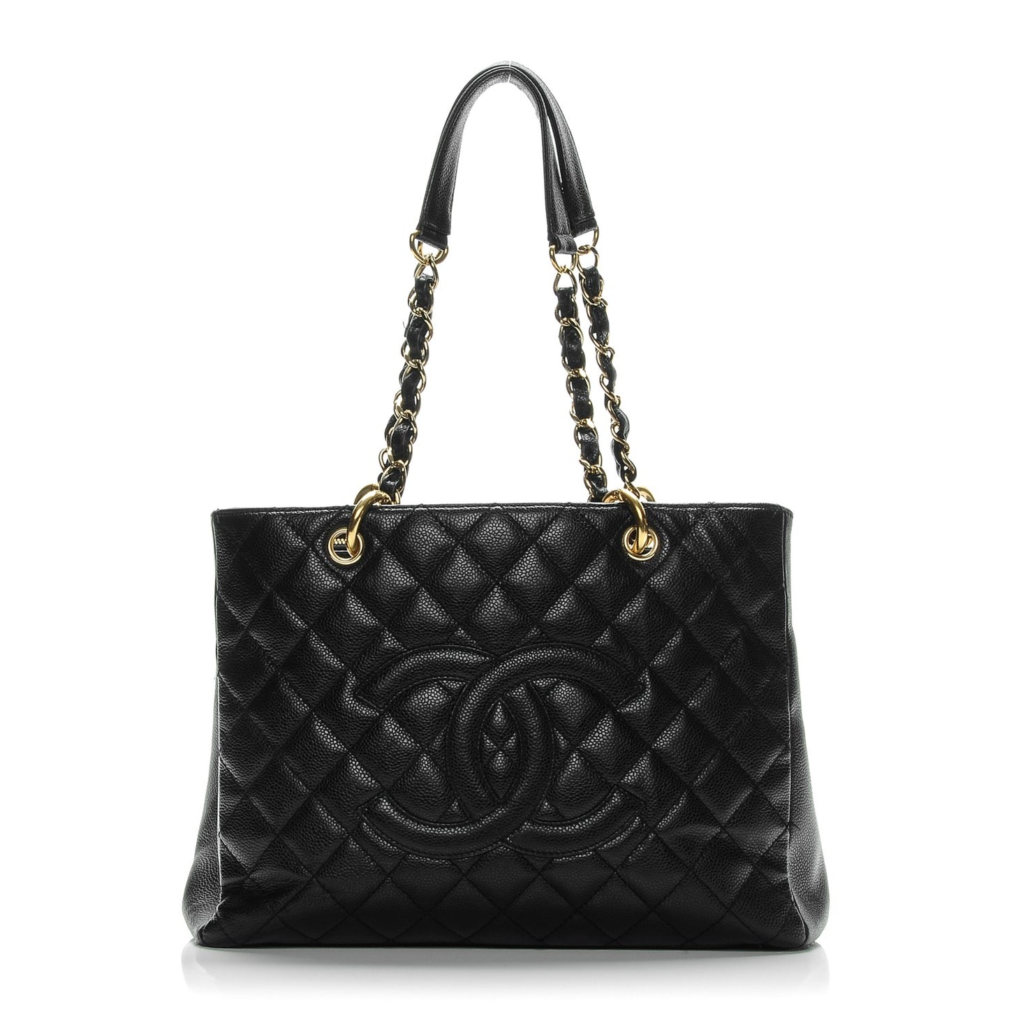Caviar Quilted Grand Shopping Tote GST Black