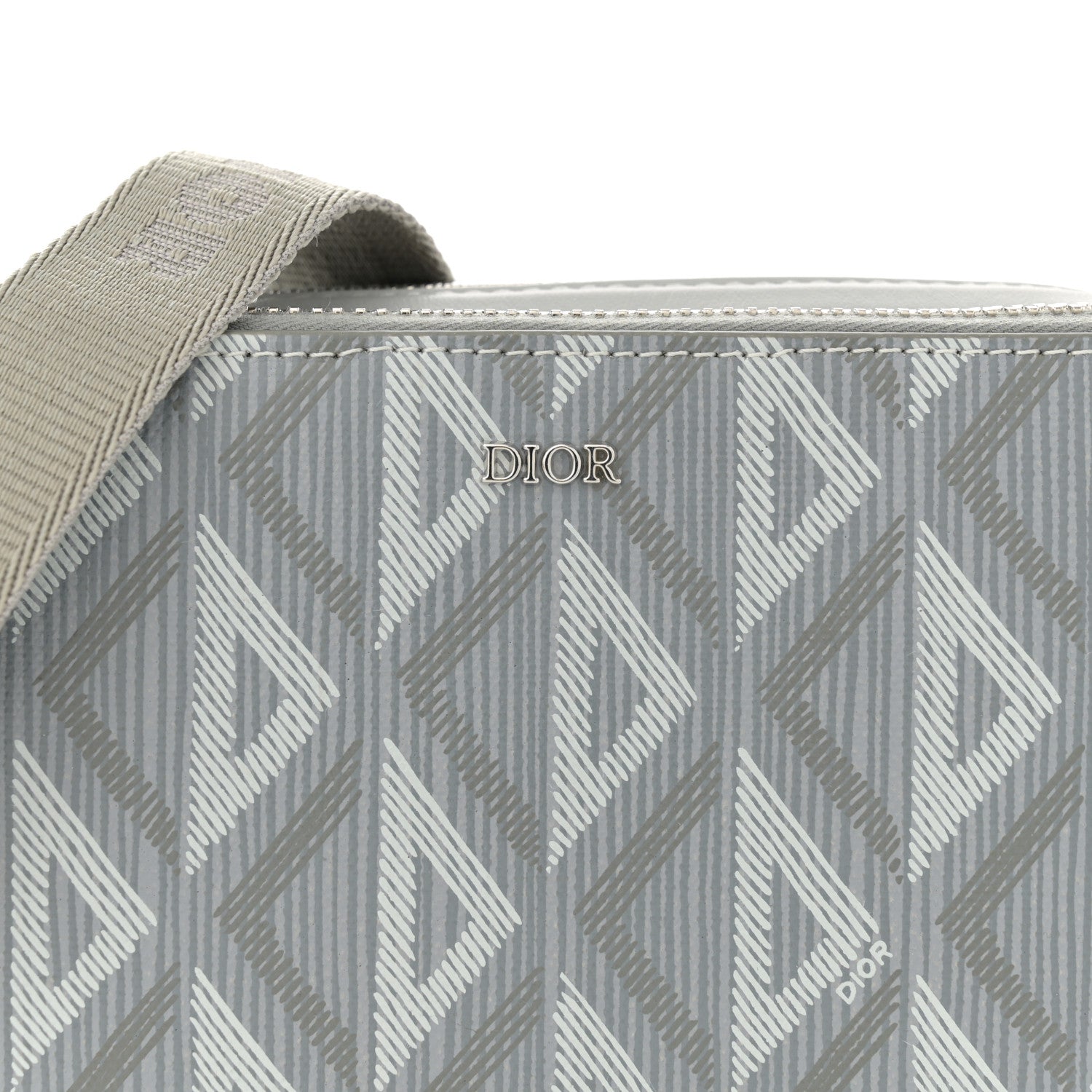 Christian Dior Coated Canvas CD Diamond Messenger Pouch Grey 9 of 12