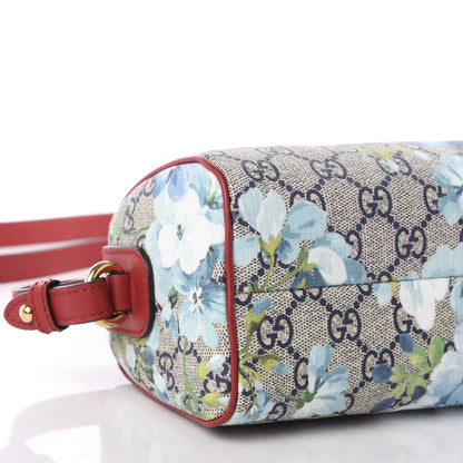 Gucci GG Supreme Monogram Blooms Mini Boston Navy Blue Hibiscus 8 of 9