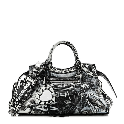Balenciaga Agneau Arena Graffiti Neo Cagole City Handbag Black White 1 of 10