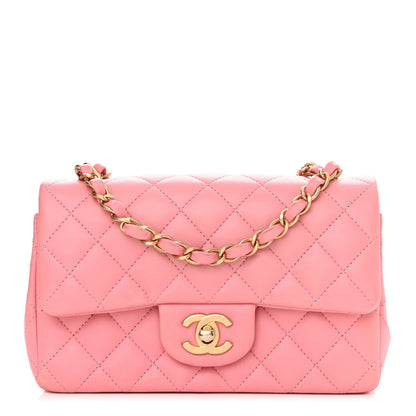 Chanel Lambskin Quilted Mini Rectangular Flap Pink 1 of 11
