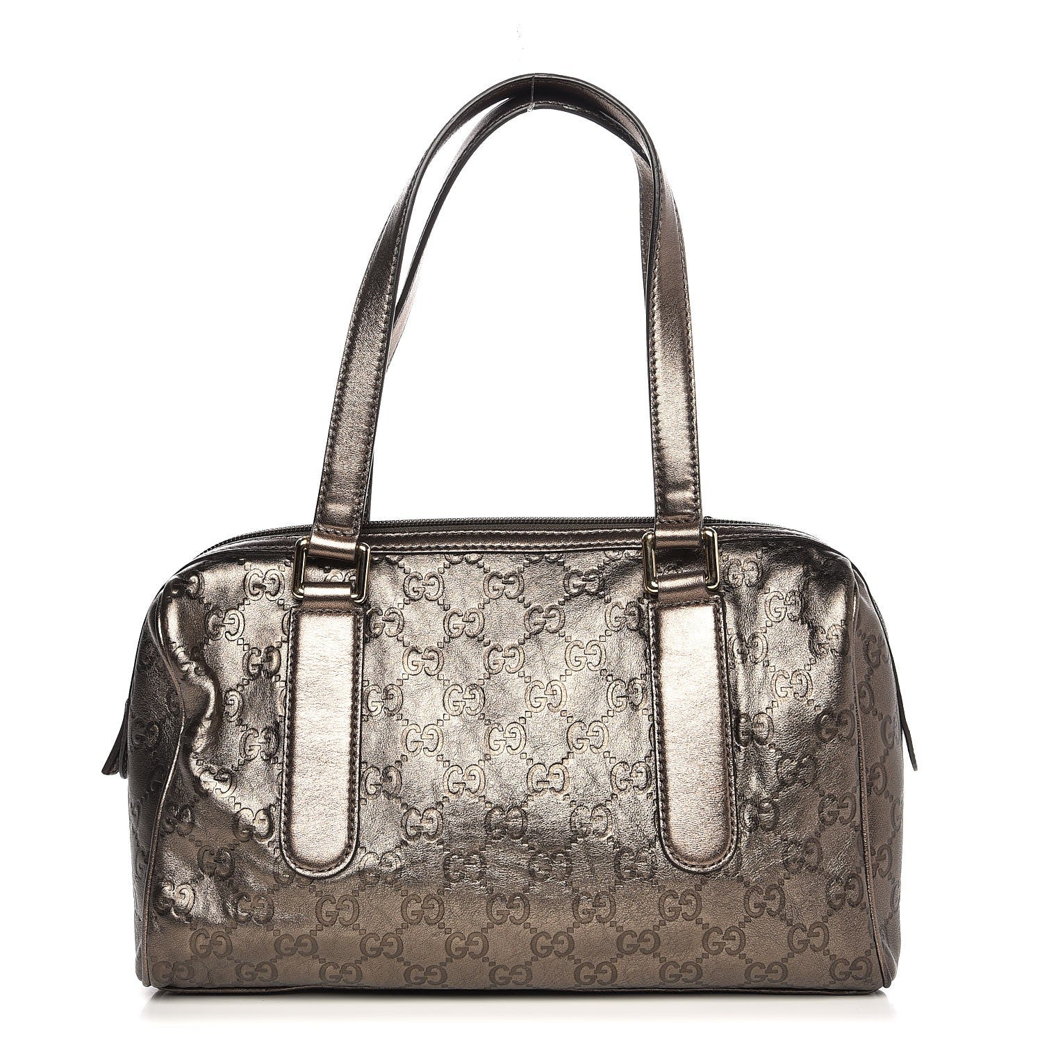 Gucci Metallic Guccissima Small Boston Pewter 1 of 7