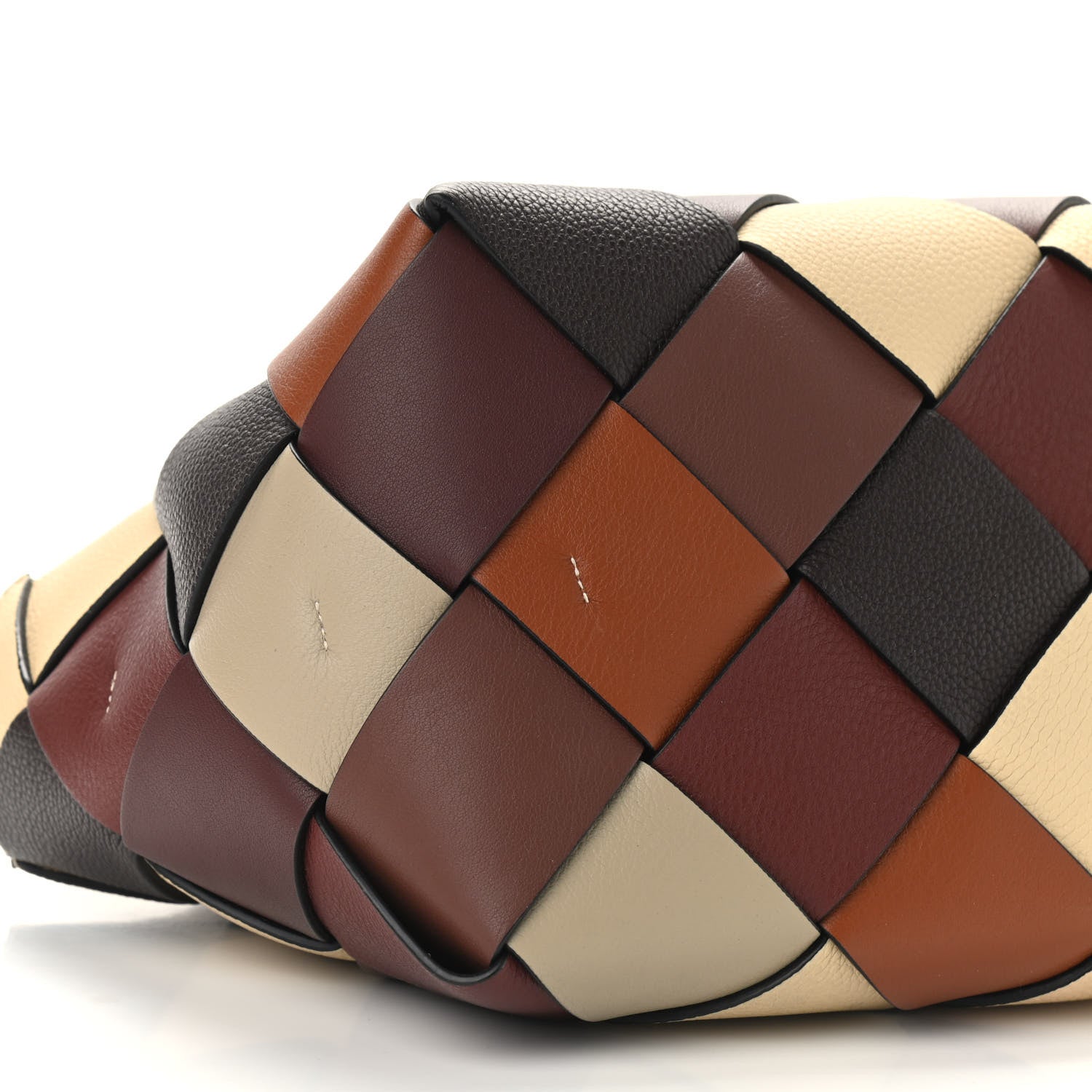 Loewe Calfskin Small Woven Basket Surplus Bag Hazelnut Camel 7 of 8