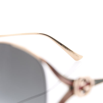 Gucci Metal Oversized Round Frame GG0225S Sunglasses Gold 5 of 8