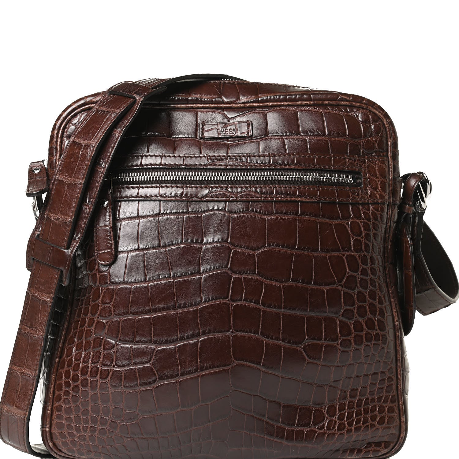 Gucci Crocodile Medium Messenger Bag Brown 10 of 16