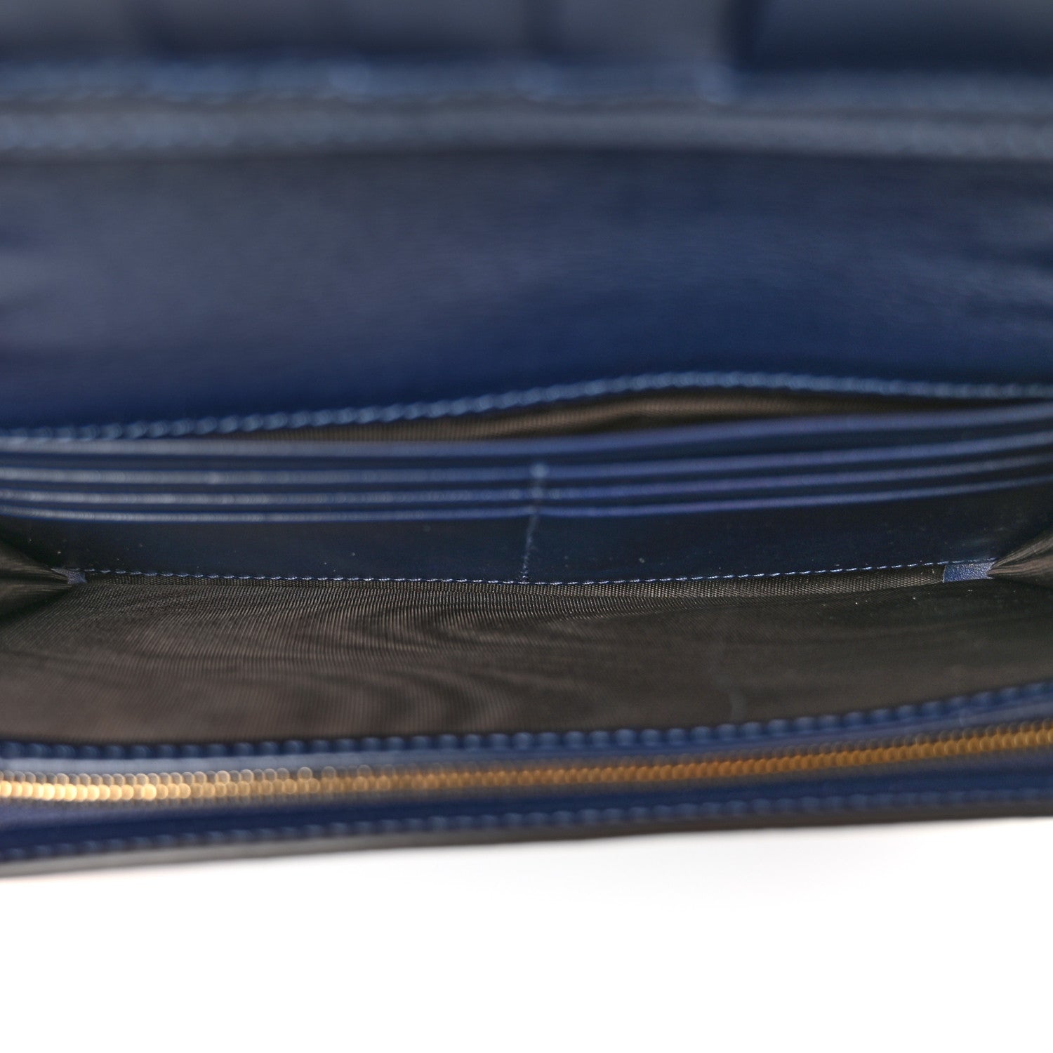 Gucci Metallic Patent Microguccissima Signature Chain Wallet Navy 6 of 12