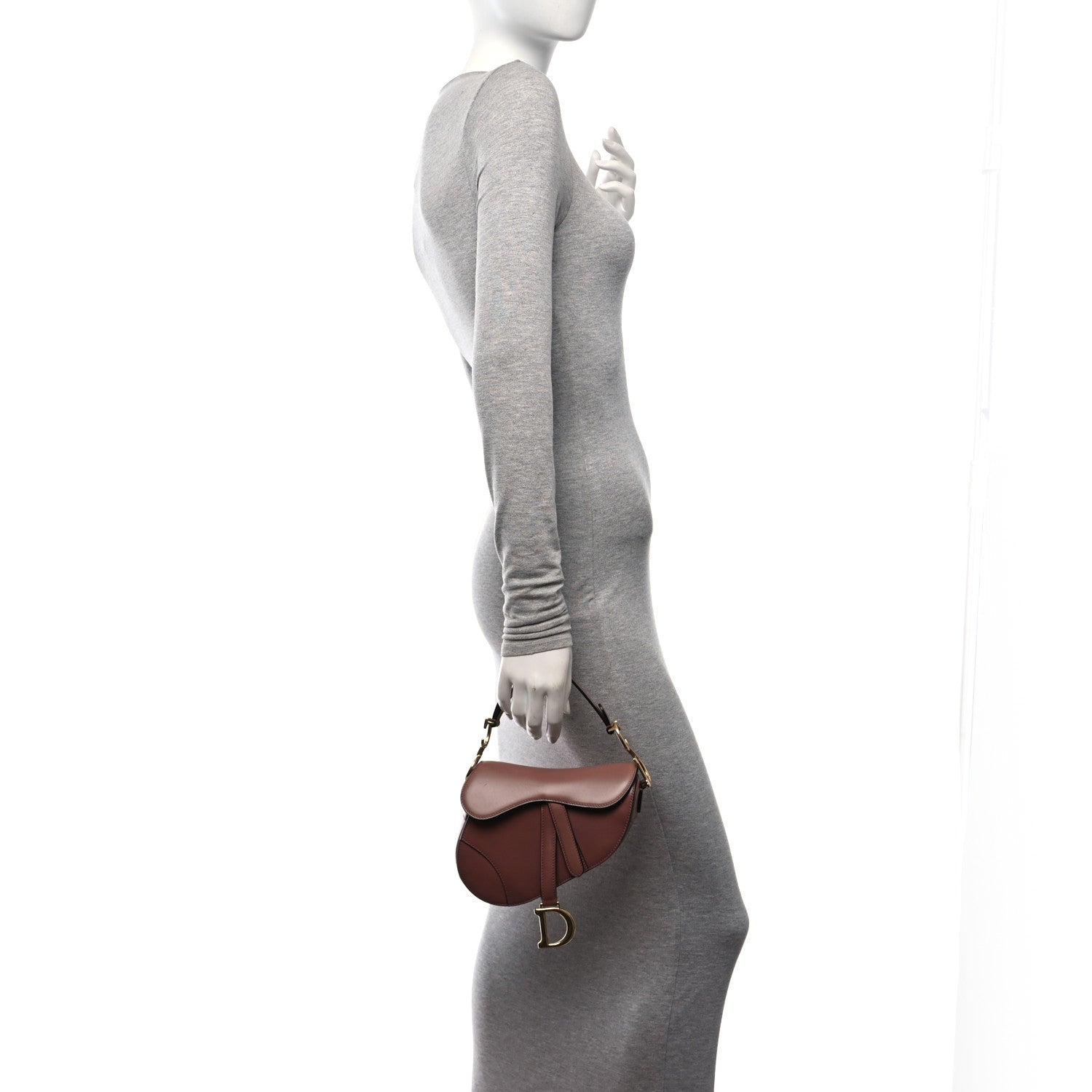Christian Dior Calfskin Mini Saddle Bag Taupe 2 of 10