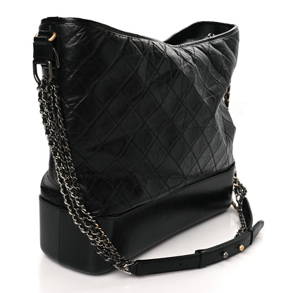 Chanel Aged Calfskin Quilted Maxi Gabrielle Hobo Black 3 of 8