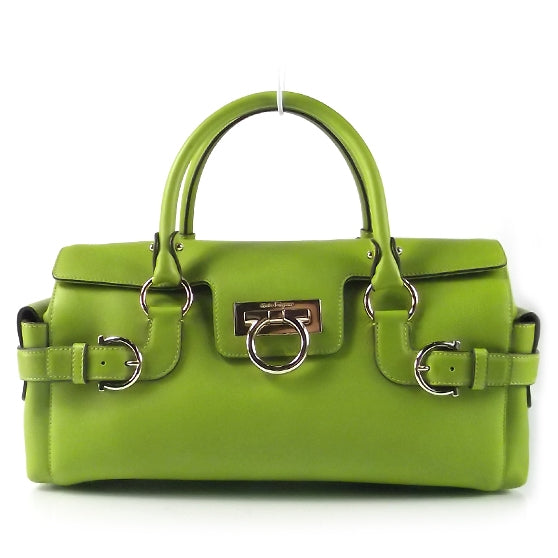 FASHIONPHILE SALVATOREFERRAGAMOLeatherSatchelLimeGreen 1 of 8