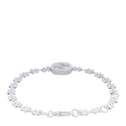Gucci Sterling Silver Interlocking GG Beaded Flower Bracelet 2 of 3