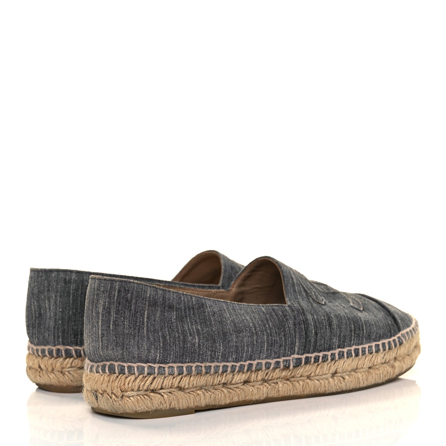 Striated Suede Espadrilles 40 Dark Grey