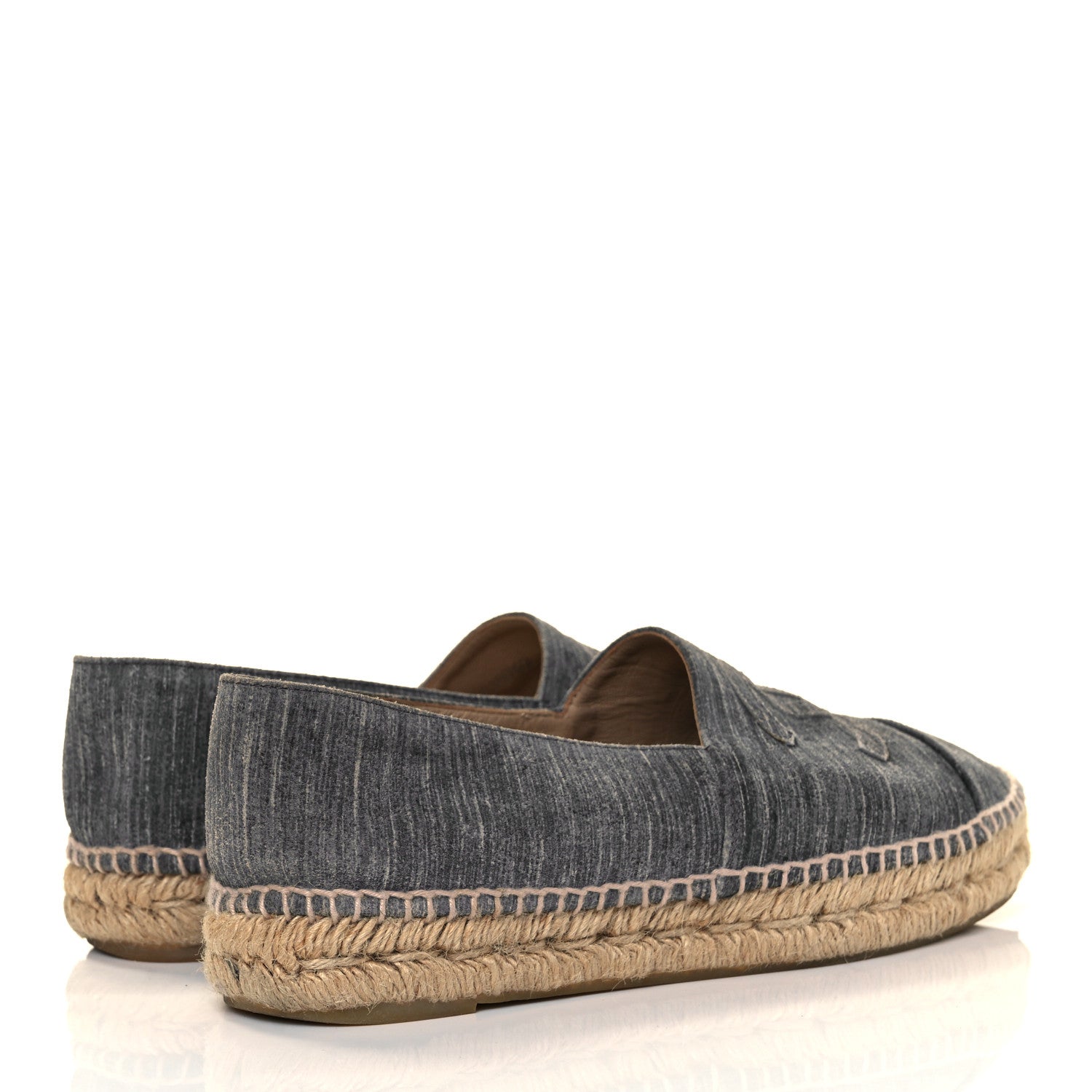 Chanel Striated Suede Espadrilles 40 Dark Grey 4 of 10