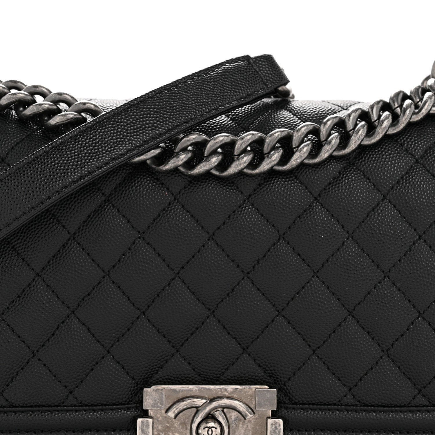Chanel Caviar Quilted Medium Boy Flap Black 8 of 12