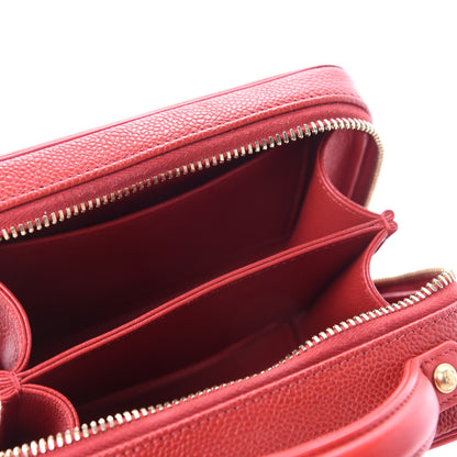 Chanel Caviar Quilted Small CC Filigree Vanity Case Red 5 of 11