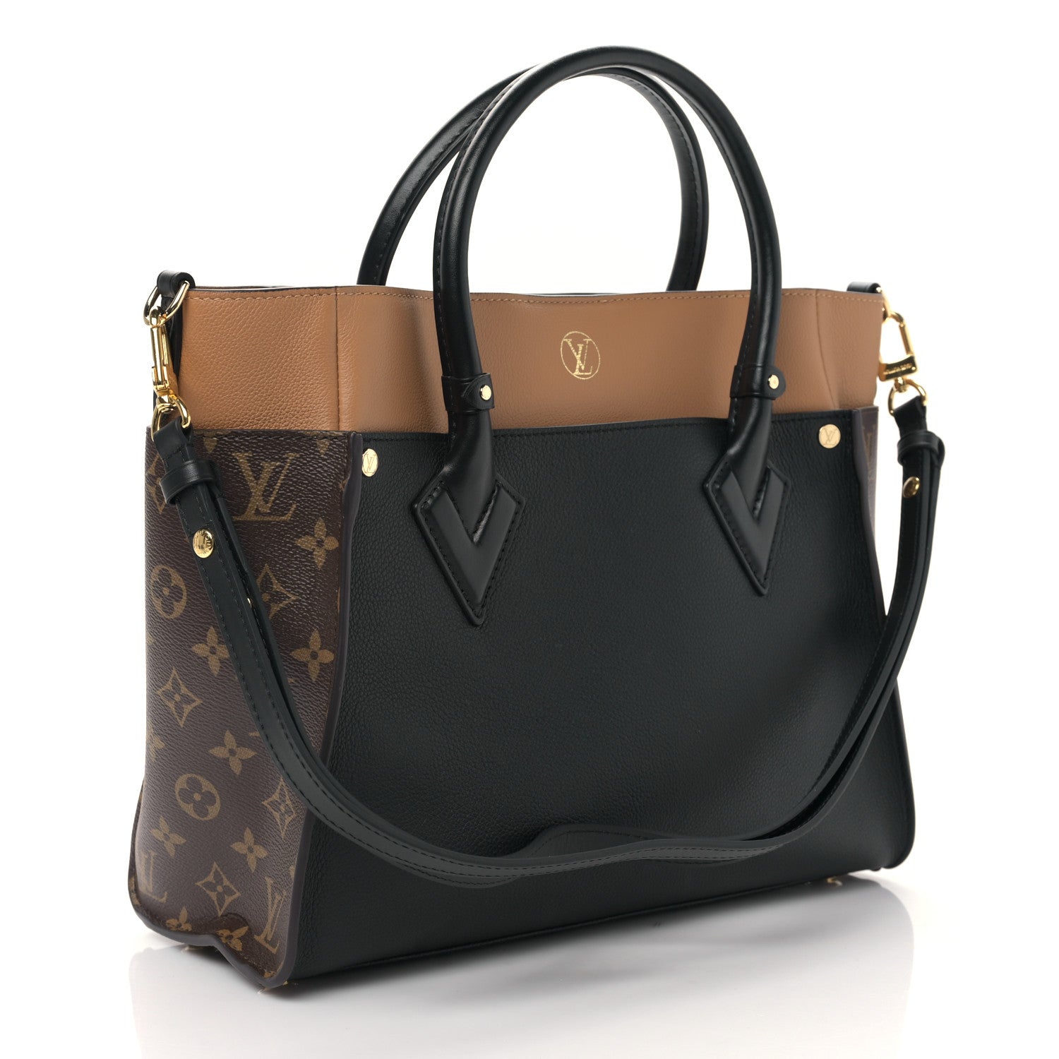 Louis Vuitton Calfskin Monogram On My Side Black 3 of 8