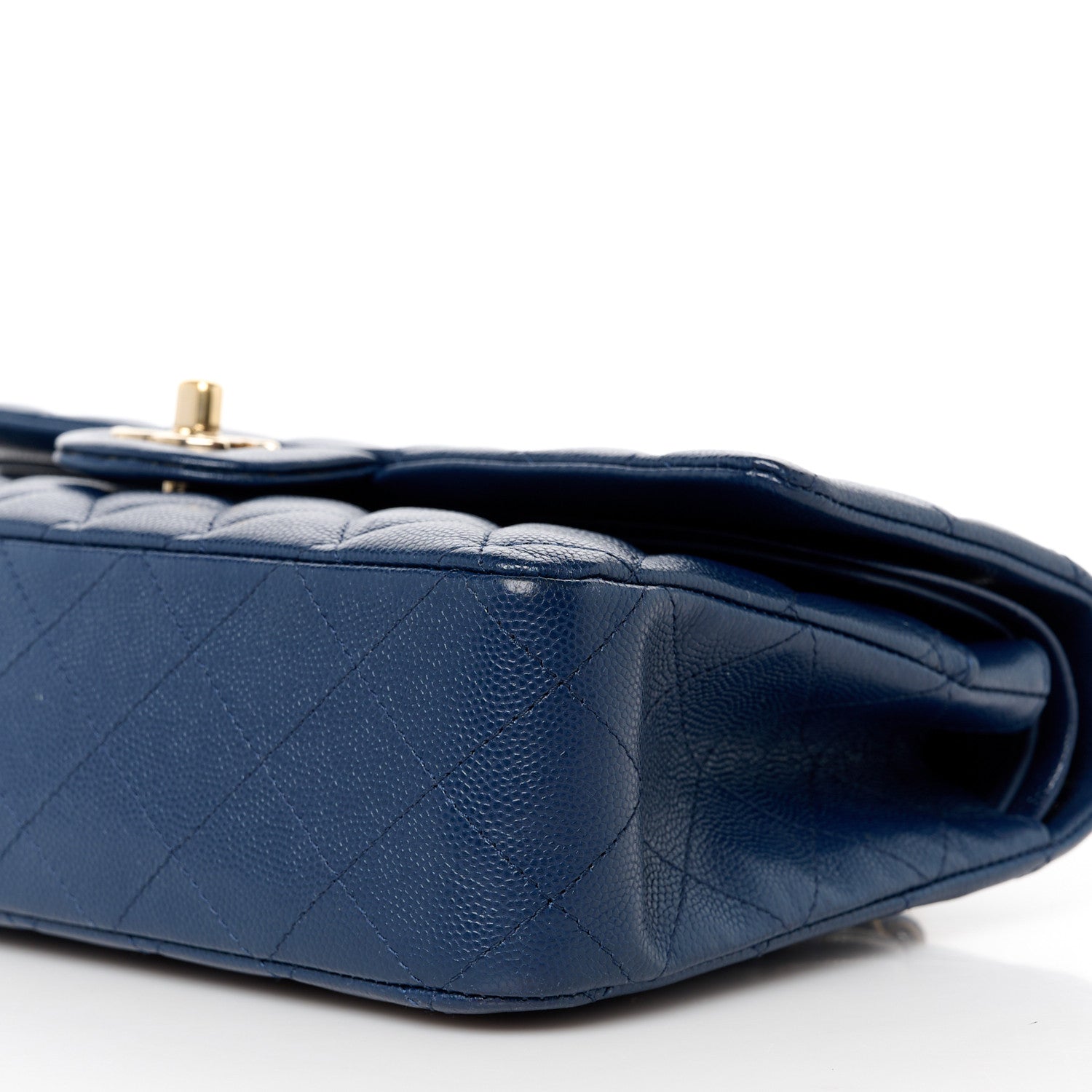 Chanel Caviar Quilted Medium Double Flap Blue 11 of 11