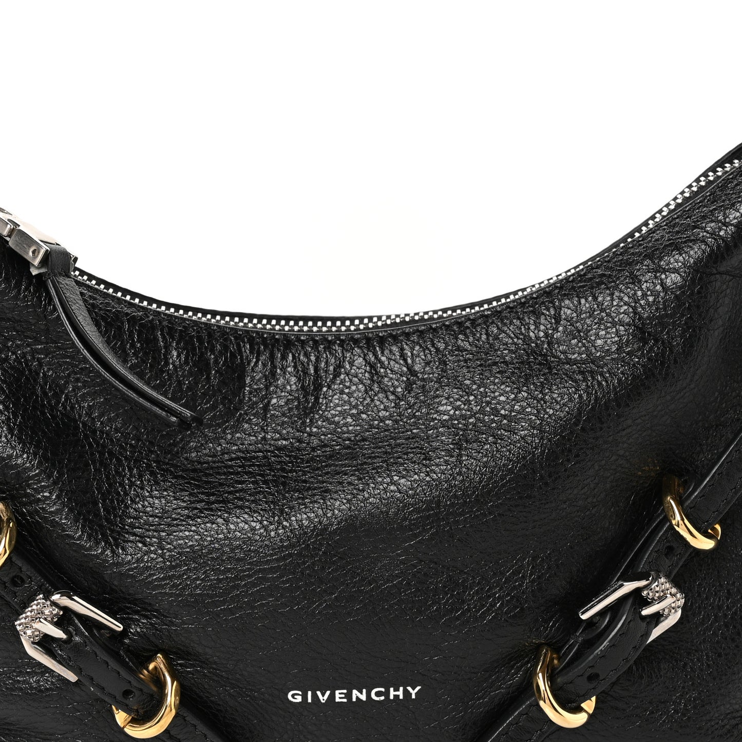 Tumbled Calfskin Mini Voyou Boyfriend Party Bag Black