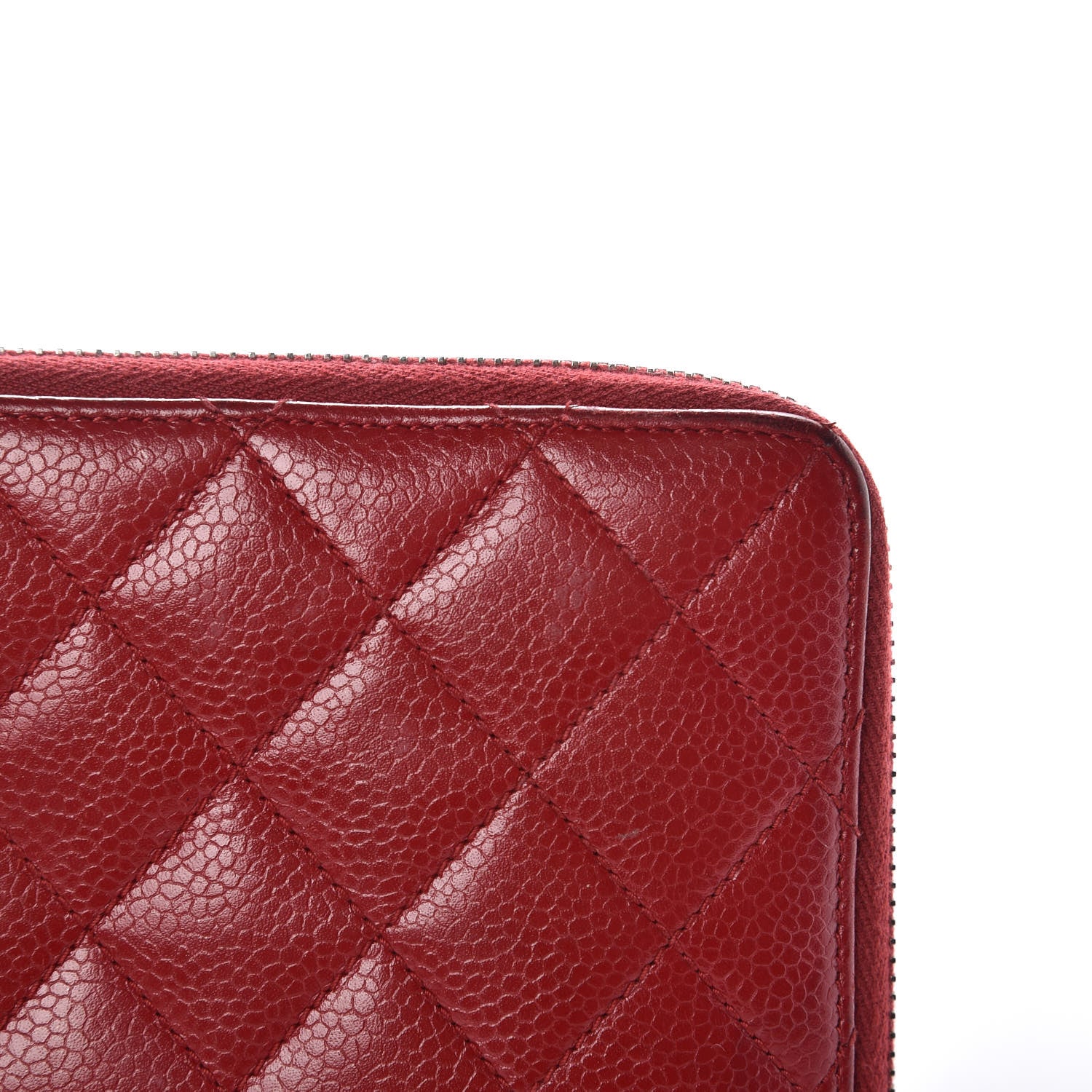 Chanel Caviar Quilted Large Zip Around Organizer Wallet Red 13 of 19