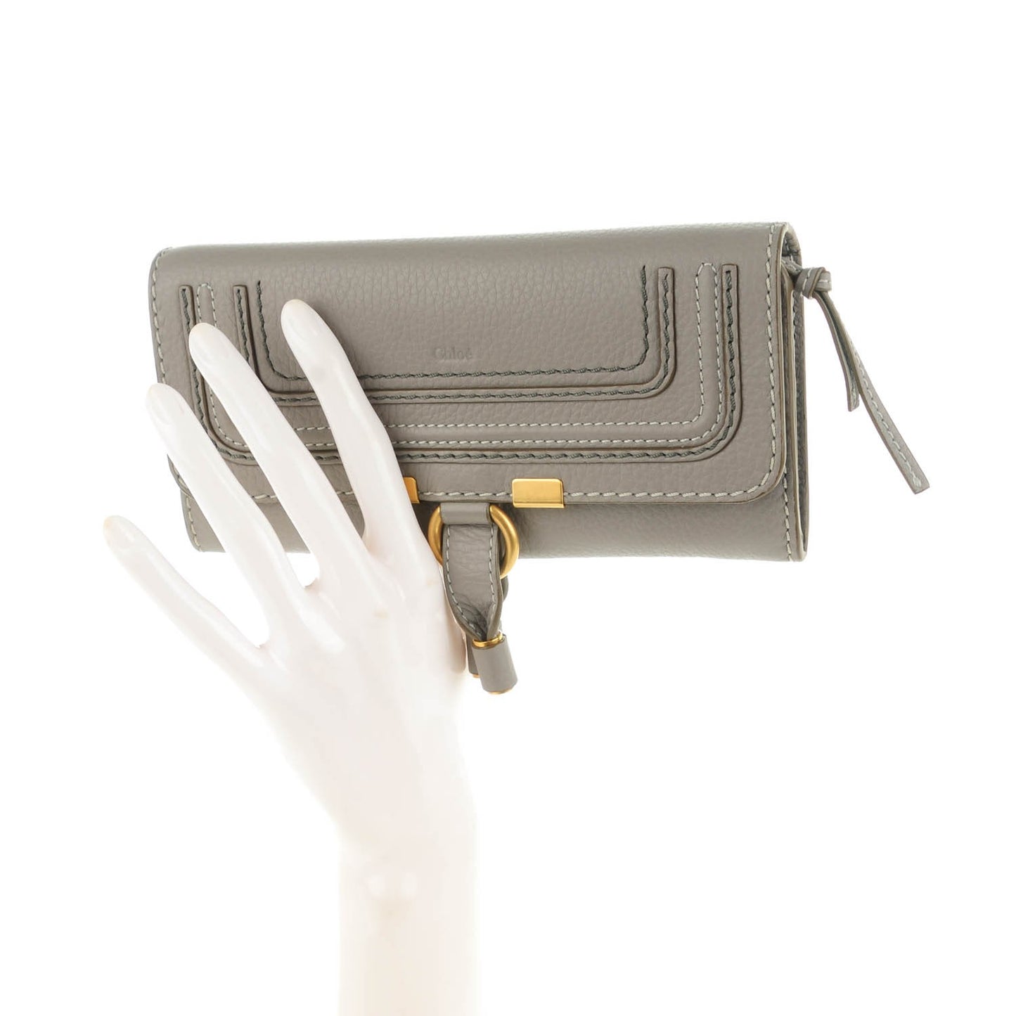 Calfskin Marcie Continental Flap Wallet Cashmere Grey