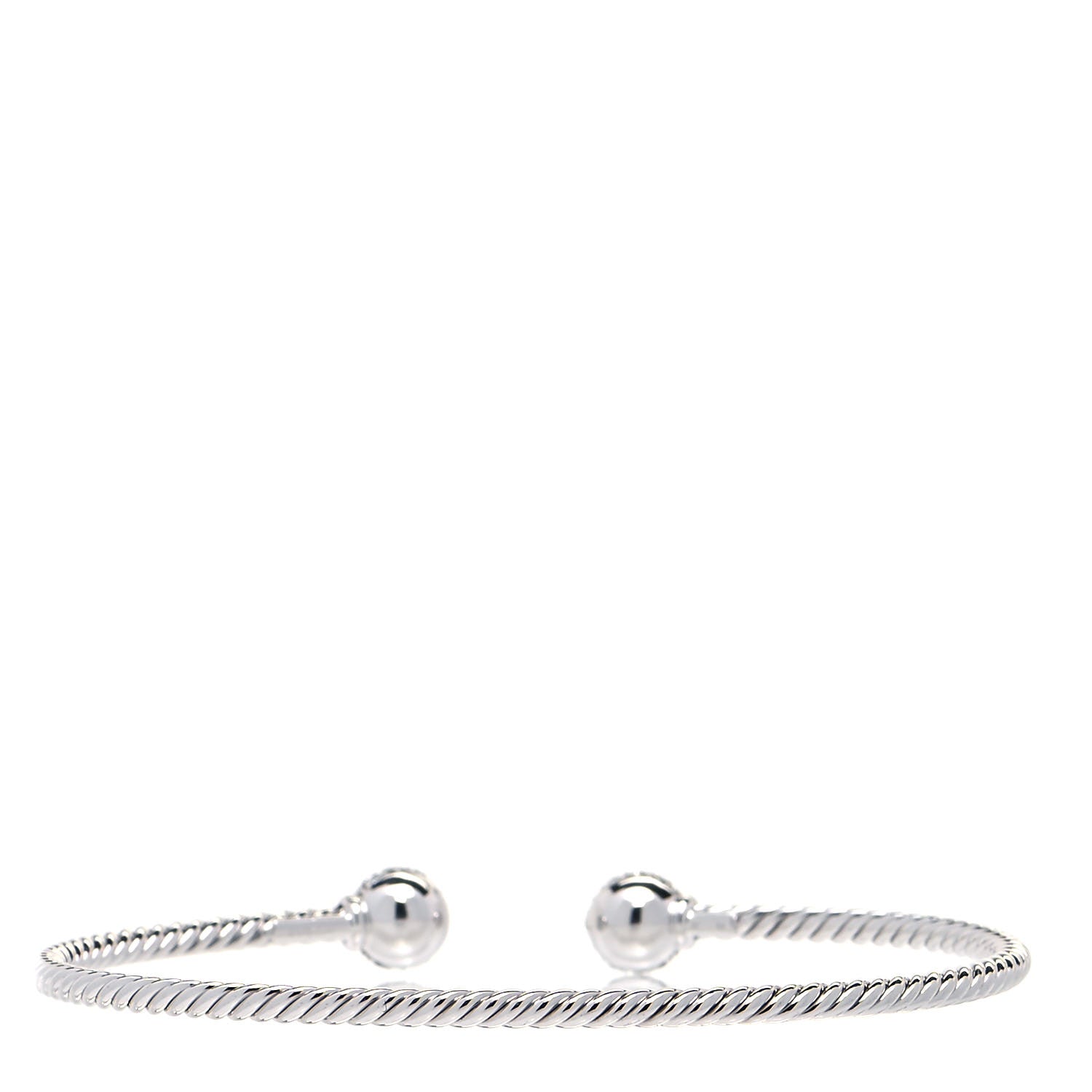 David Yurman 18K White Gold Diamond 7mm Solari Bracelet 3 of 4