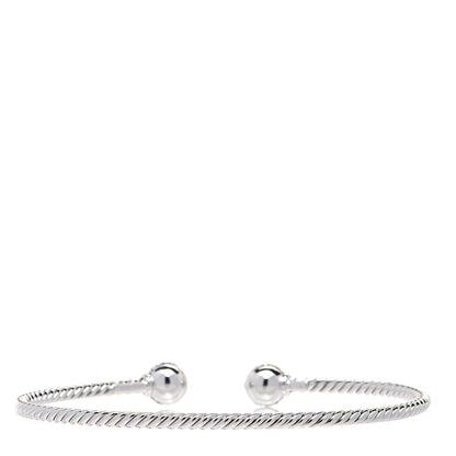 David Yurman 18K White Gold Diamond 7mm Solari Bracelet 3 of 4