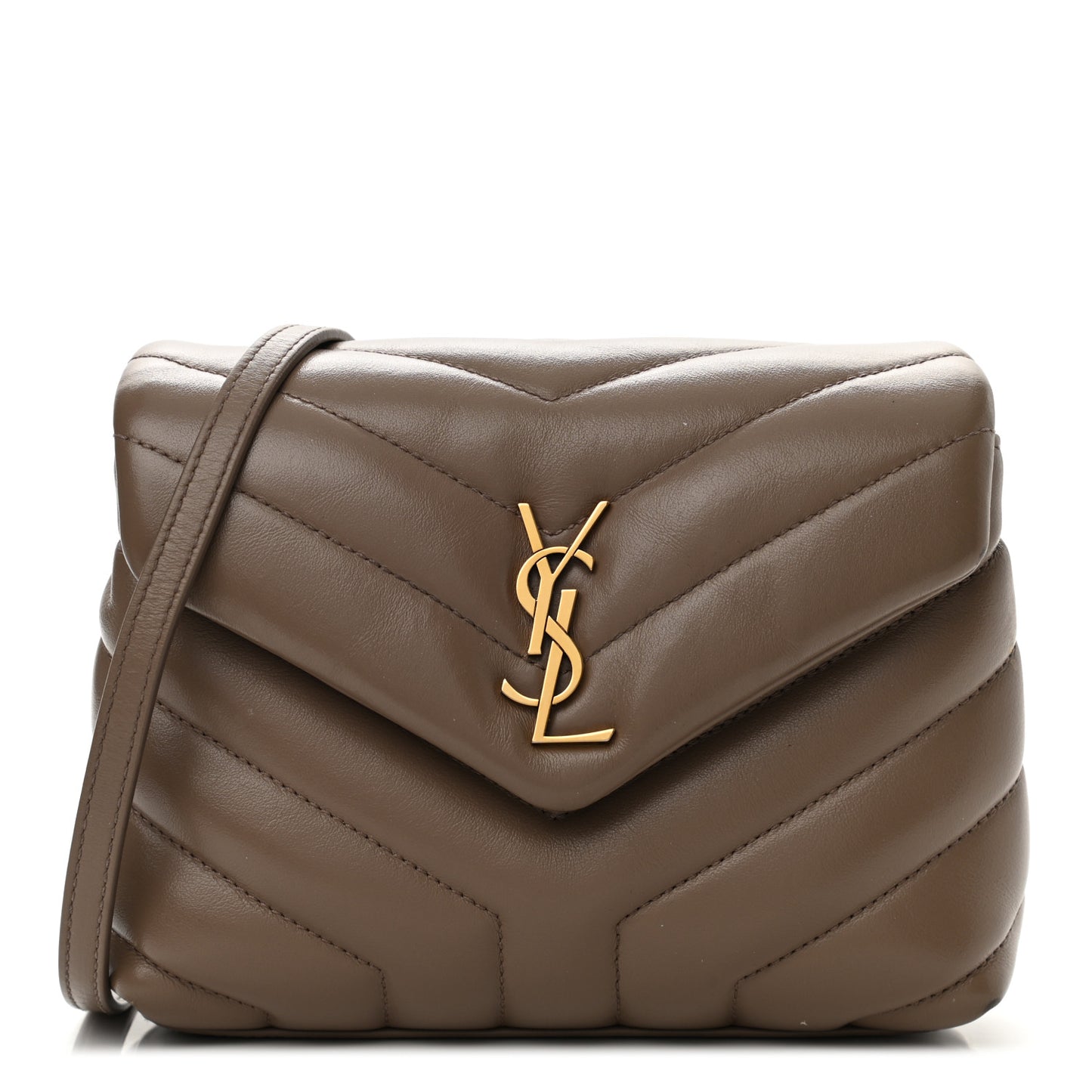 Calfskin Y Quilted Monogram Toy Loulou Crossbody Bag Taupe