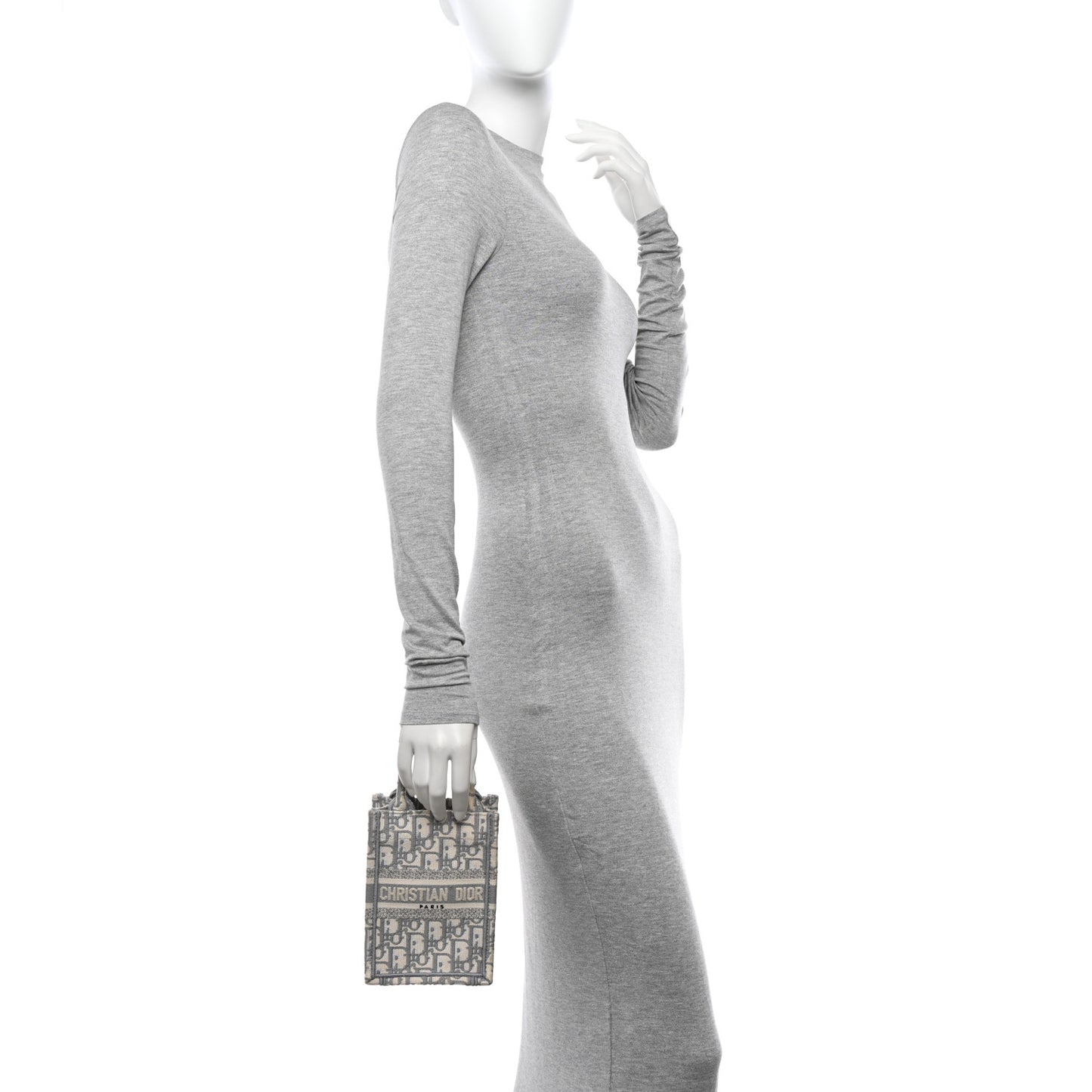 Oblique Mini Book Tote Phone Bag Grey