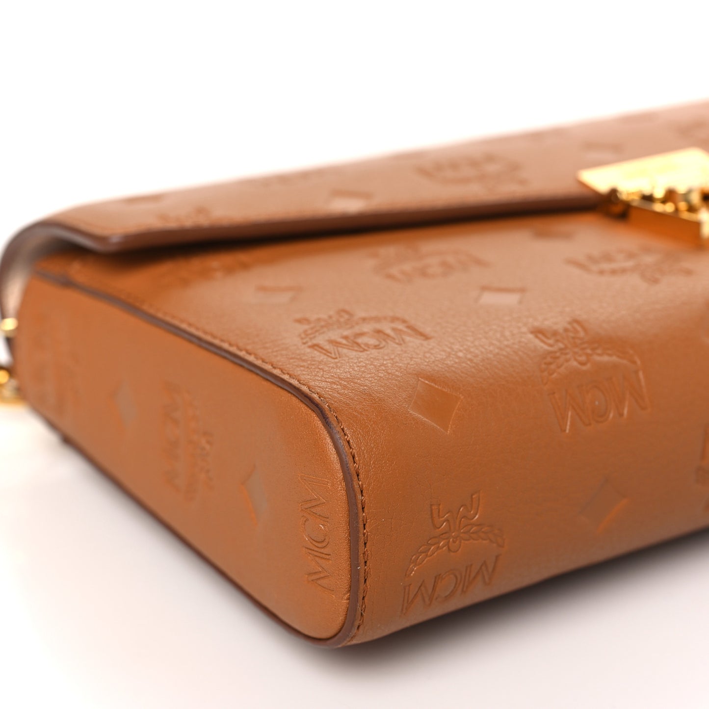 Calfskin Ottomar Monogram Medium Millie Crossbody Bag Cognac