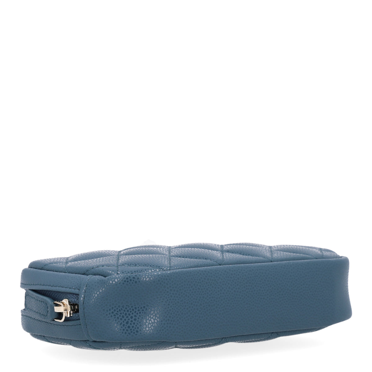 Caviar Quilted Small Curvy Pouch Cosmetic Case Blue
