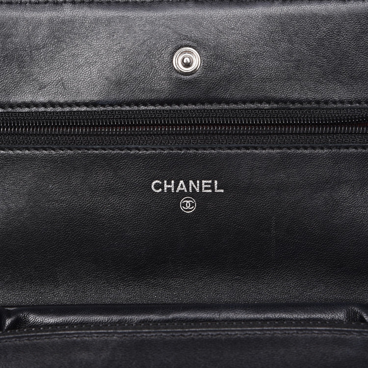 Chanel Lambskin Quilted Wallet On Chain WOC Black 6 of 8