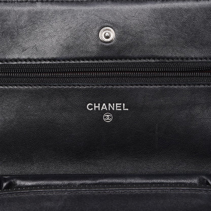 Chanel Lambskin Quilted Wallet On Chain WOC Black 6 of 8