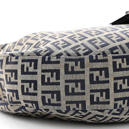 Fendi Zucchino Half Moon Baguette Navy Blue 8 of 11