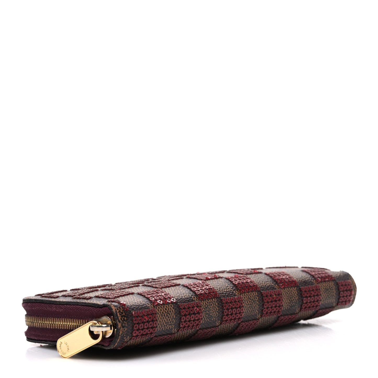 Damier Paillettes Zippy Wallet Red