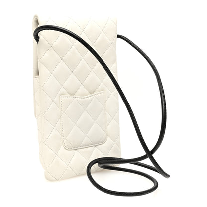 Chanel Calfskin Snakeskin Quilted Cambon Crossbody Bag White 3 of 10