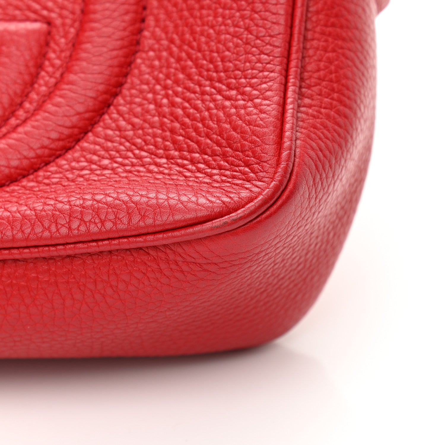 Gucci Pebbled Calfskin Small Soho Disco Bag Vibrant Red 11 of 12