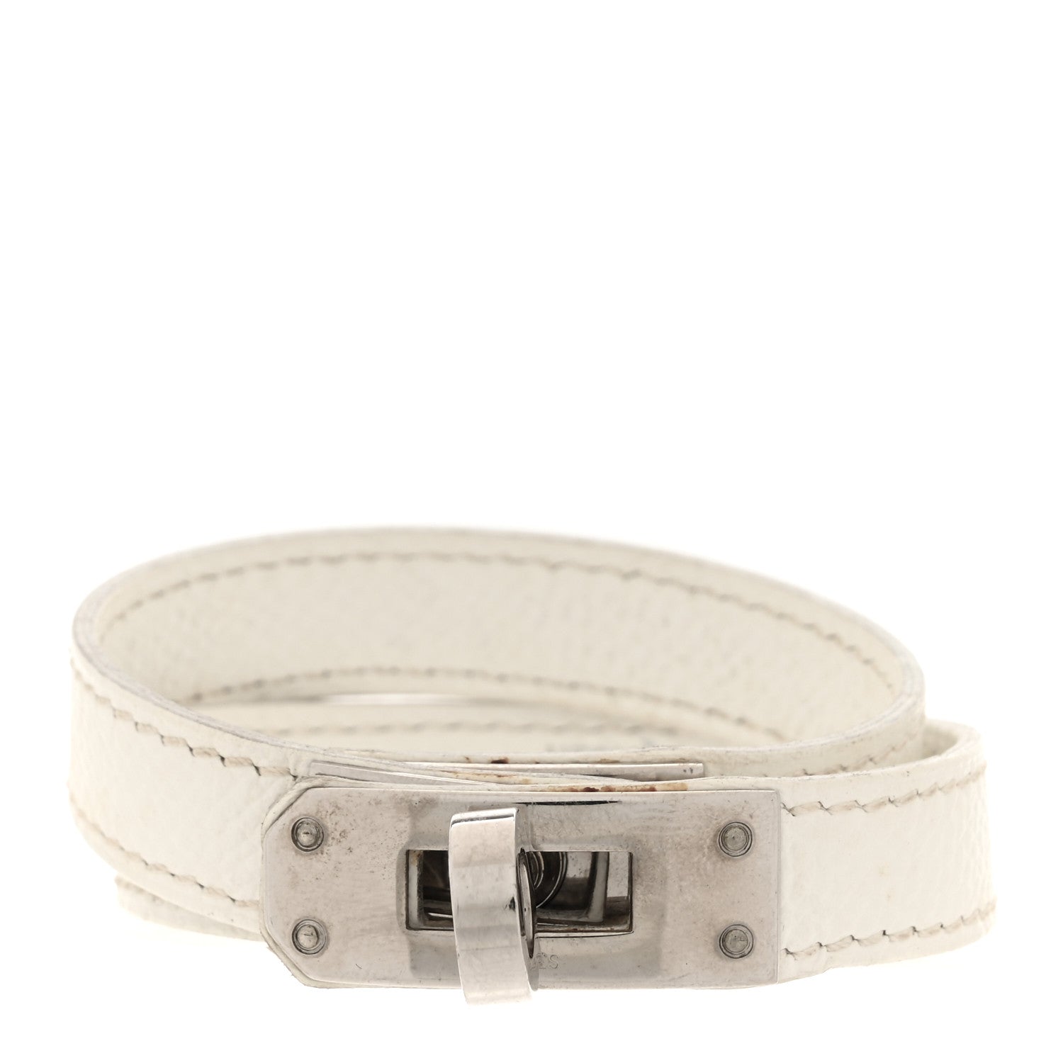 Hermes Epsom Kelly Double Tour Bracelet White 1 of 6
