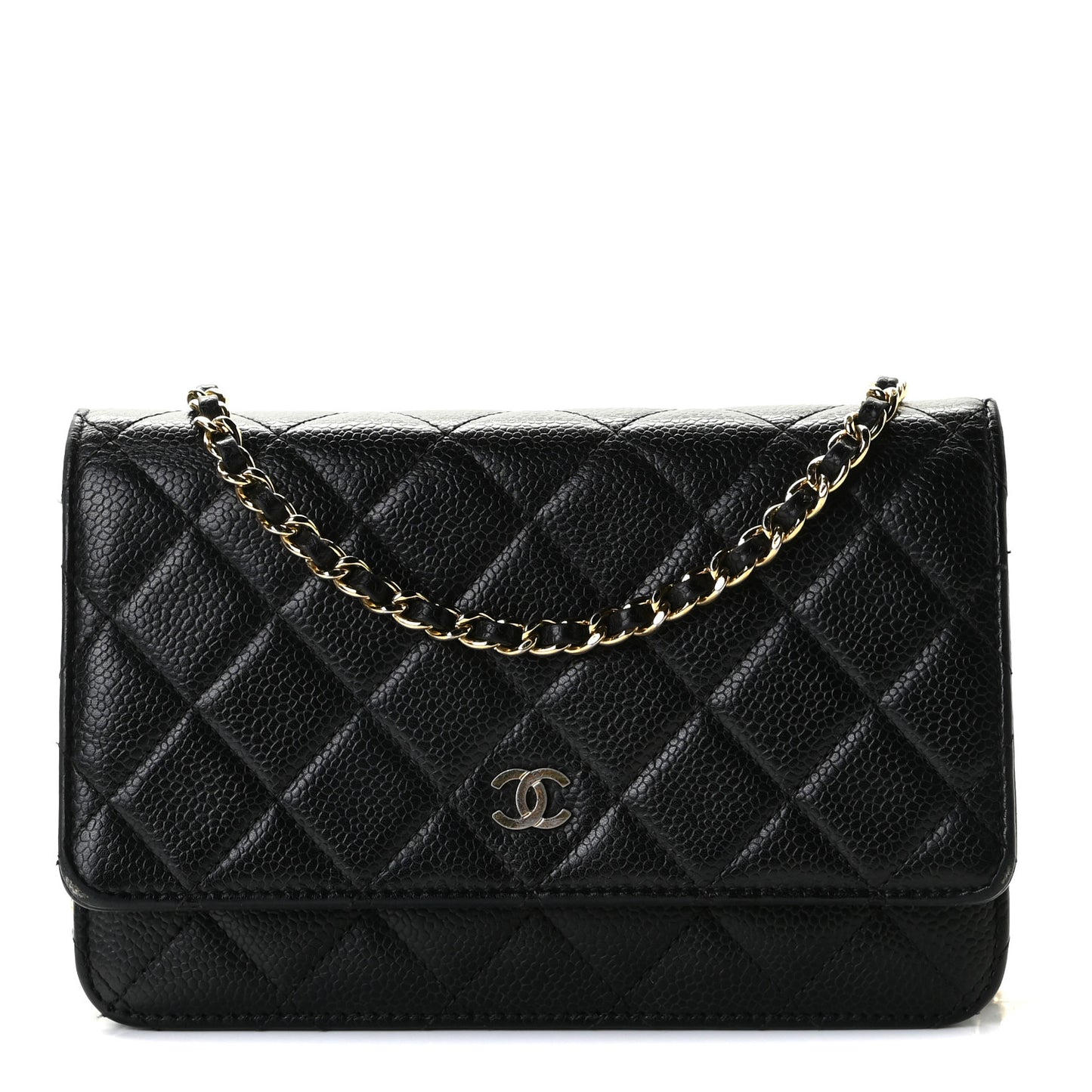 Caviar Quilted Wallet On Chain WOC Black