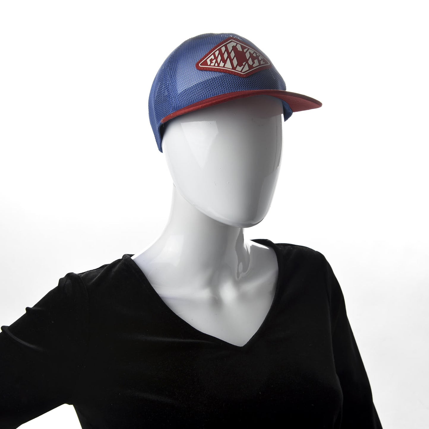 Mesh Game Logo Baseball Hat M Blue Red