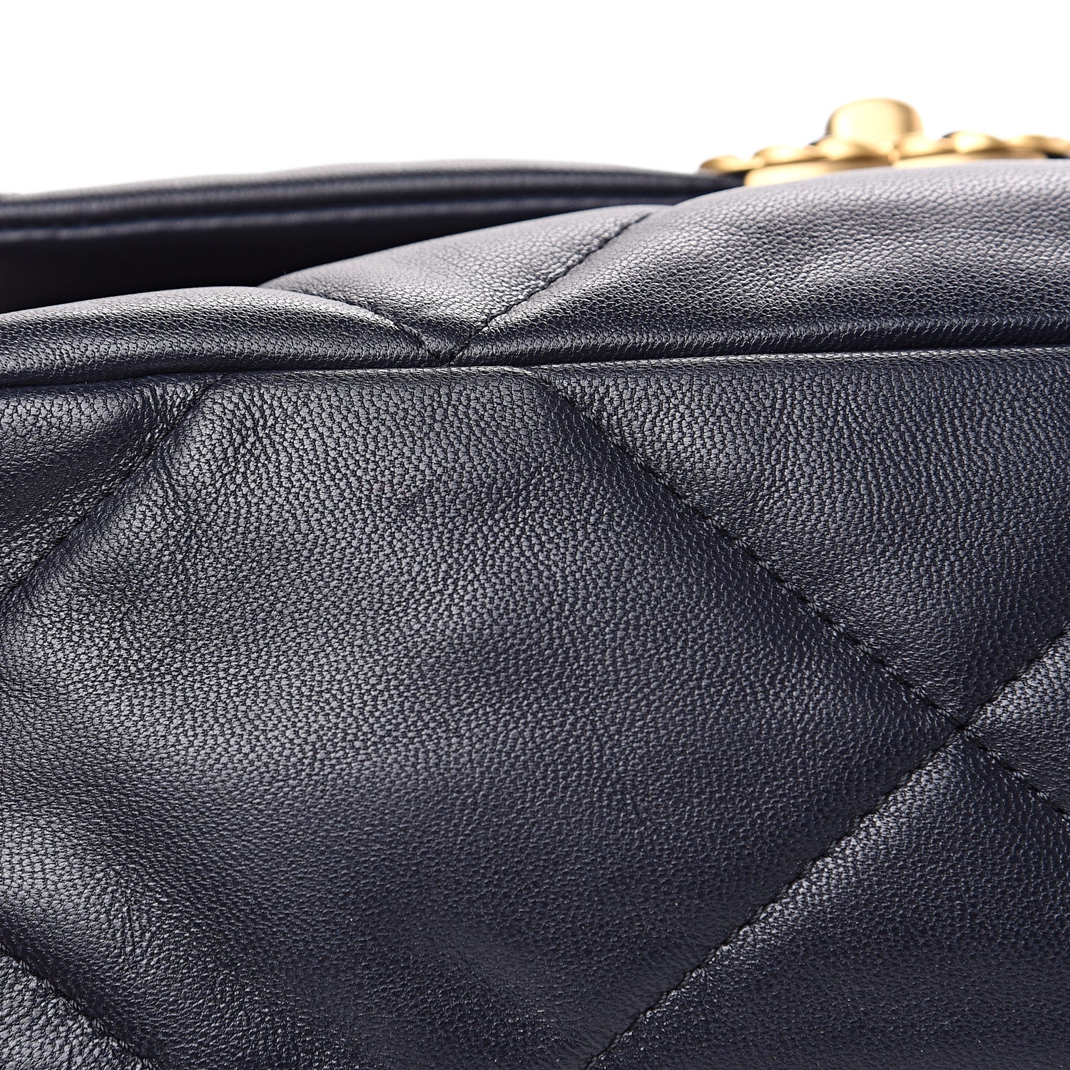 Chanel Goatskin Quilted Medium 19 Flap Navy Blue 11 of 12