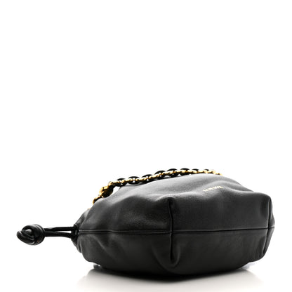 Loewe Mellow Nappa Donut Chain Mini Flamenco Knot Clutch Black 4 of 10