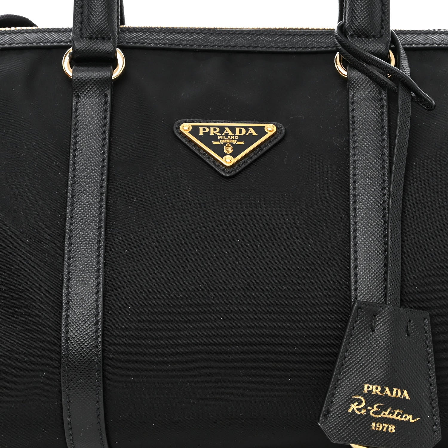 Prada Re-Nylon Saffiano Medium Re-Edition 1978 Top Handle Bag Black 8 of 10