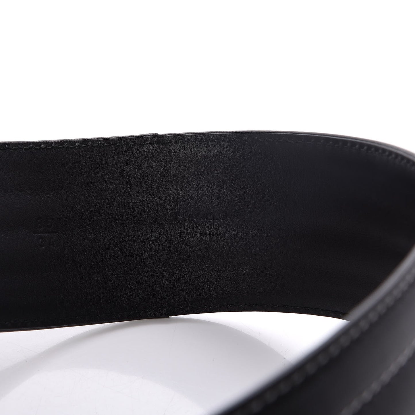 Calfskin Stitched CC Belt 85 34 Black