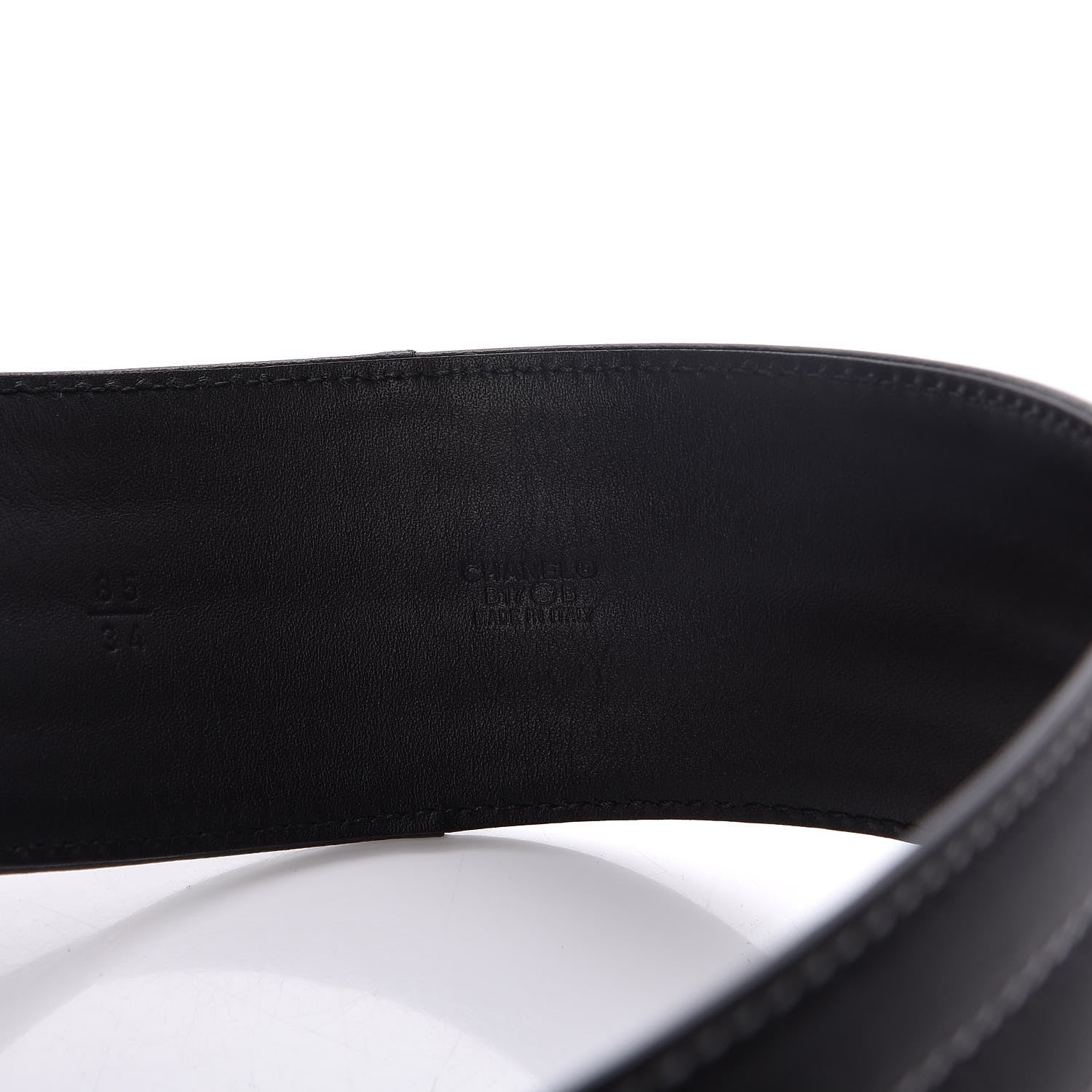 Chanel Calfskin Stitched CC Belt 85 34 Black 8 of 9