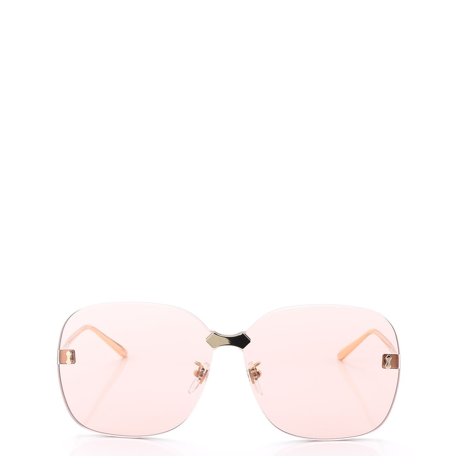 Gucci Rimless Sunglasses GG0355S Gold Flash Pink 2 of 8