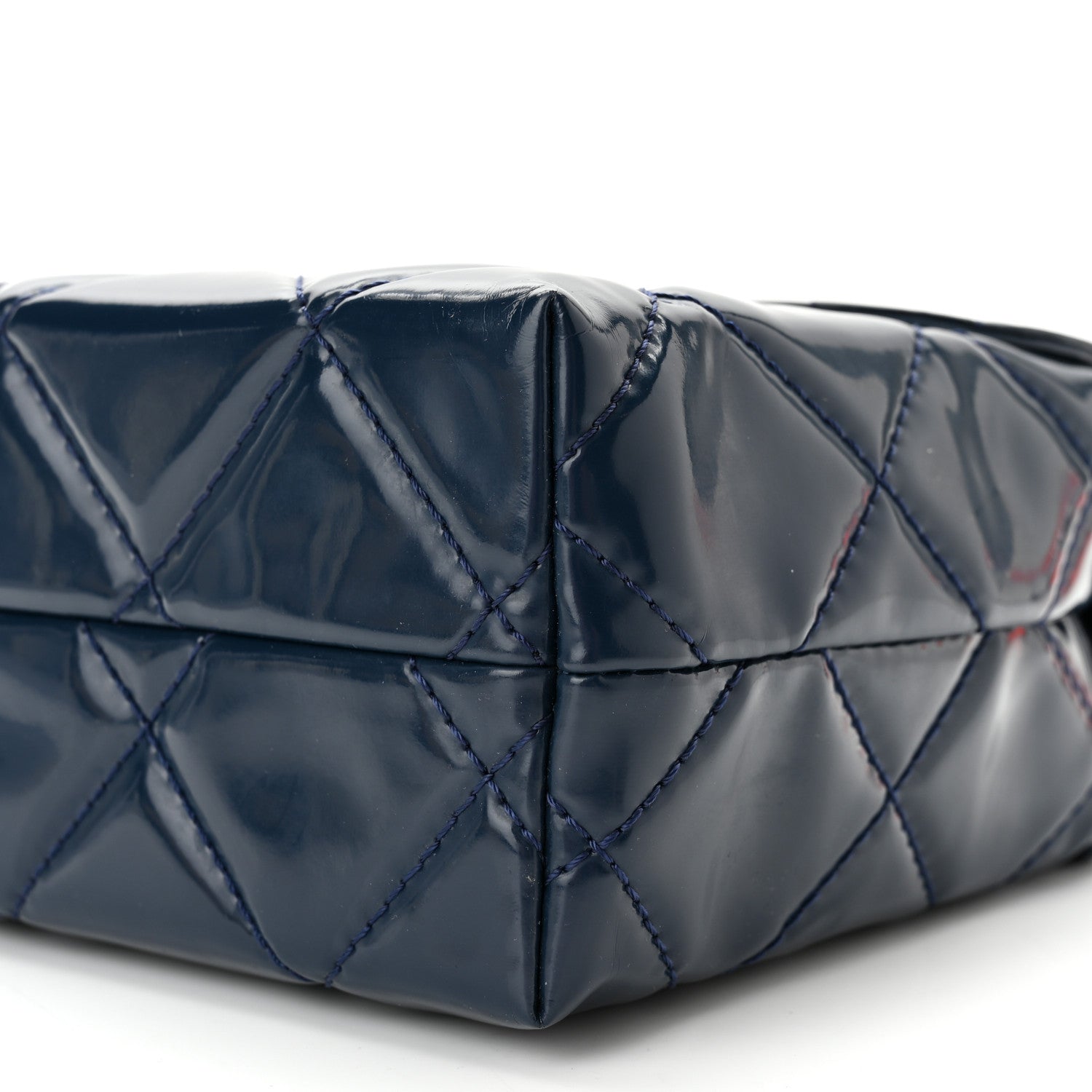Chanel Vinyl Quilted In the Business Flap Bag Navy Blue 10 of 10